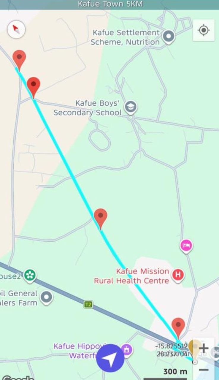 5KM Family Run route map — Kafue Town